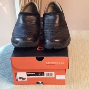 Merrell Black Clog Leather Loafers Size 8 Shoes